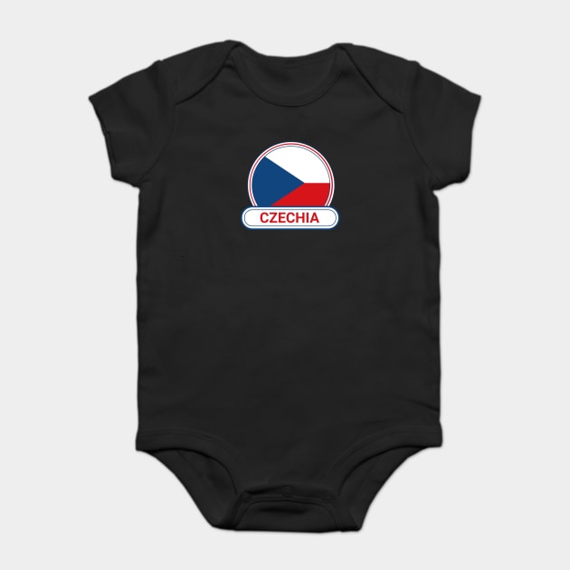 Czechia Country Badge - Czechia Flag Baby Bodysuit by Yesteeyear